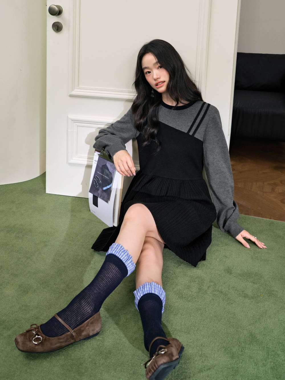 Layered Look Knit Dress