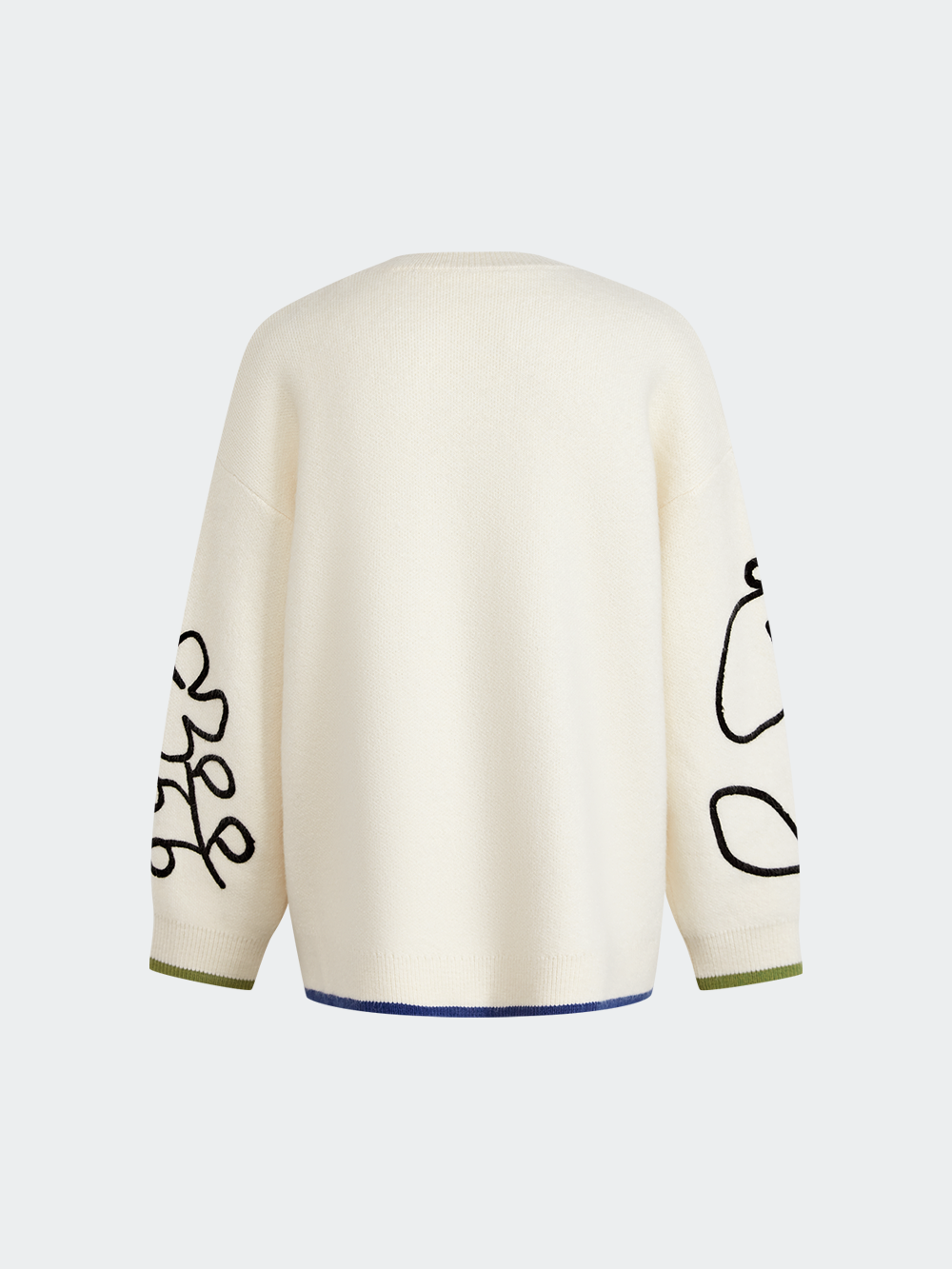 Textured Embroidered Sweater