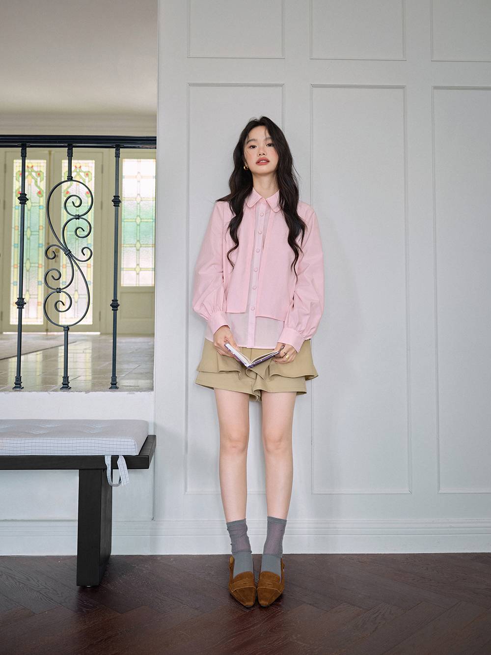 Pink Layered Look Blouse