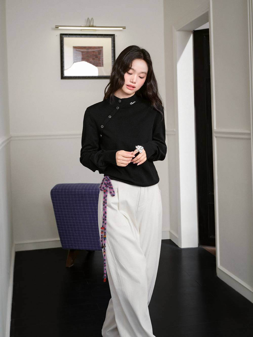 Mock Neck Long-Sleeve Top