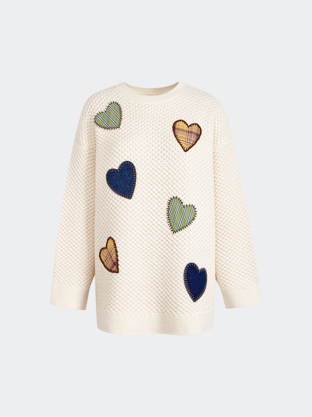 Heart-Shaped Embroidered Sweater