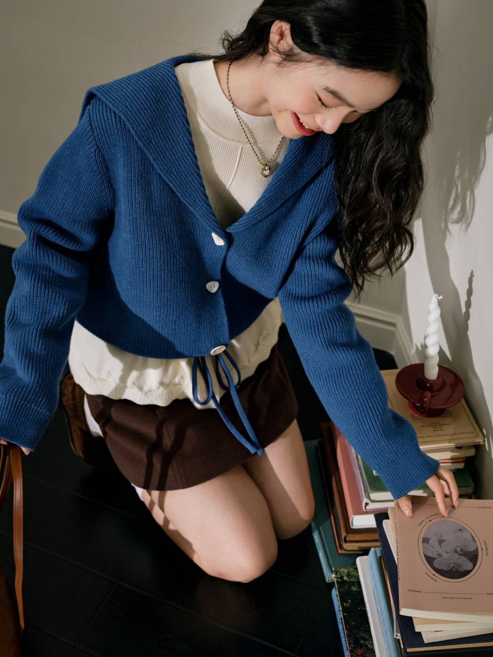 Sailor Collar Drawstring Sweater