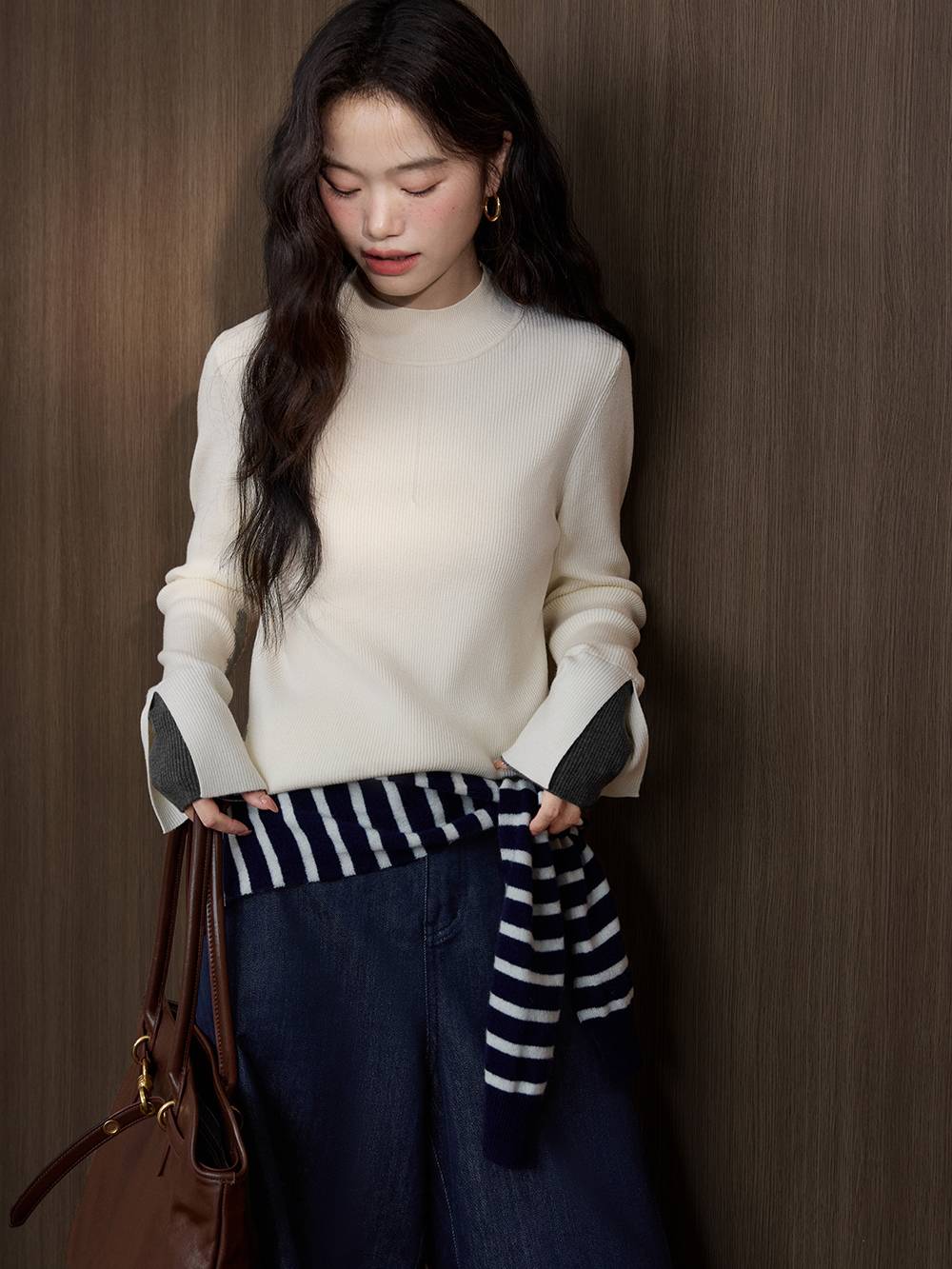 Mock Neck Knit Top