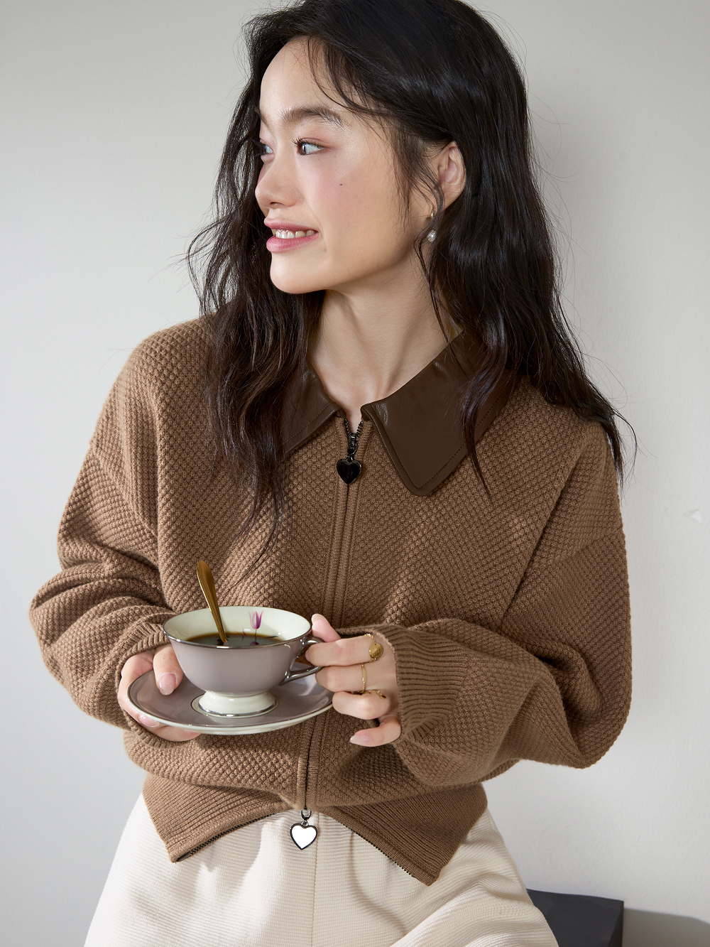 Double Zip Cardigan Sweater