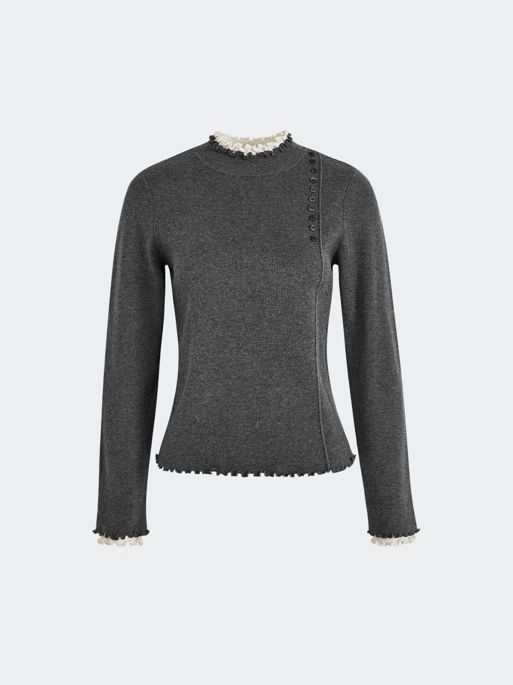 Mock Neck Long-Sleeve Top