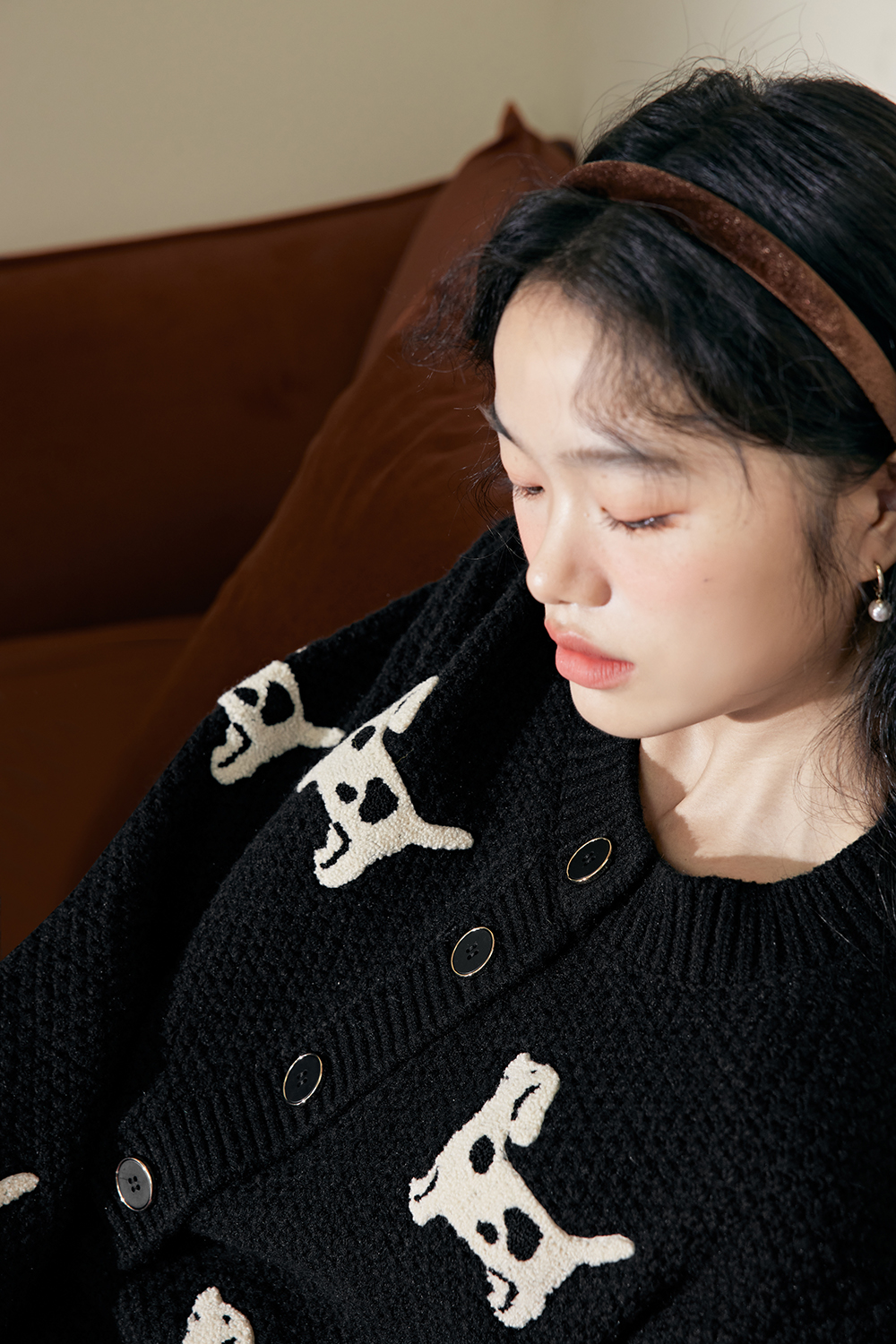 Puppy Cardigan Sweater