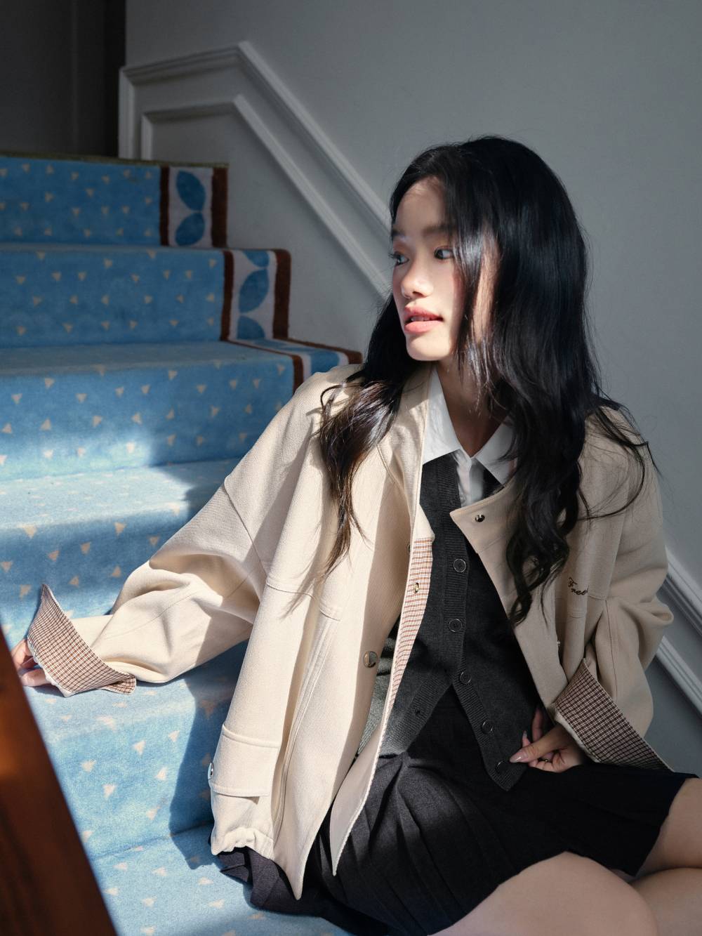 Plaid Spliced Jacket