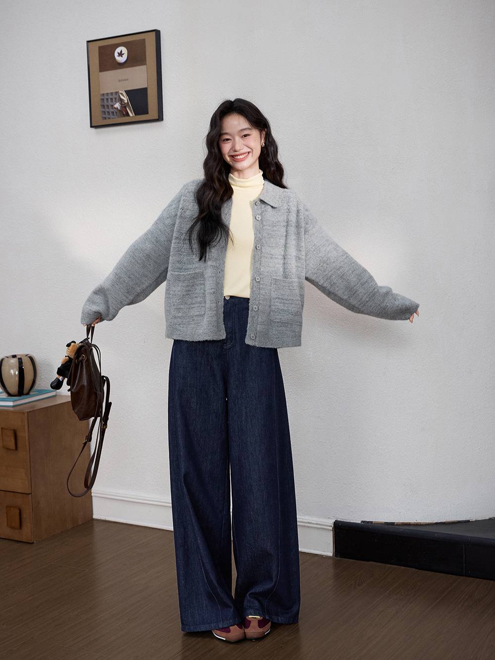 Collared Cardigan Sweater