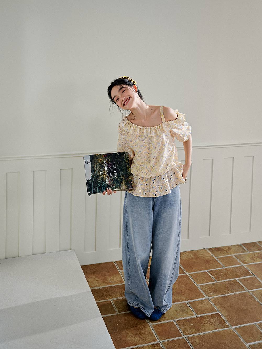 One Shoulder Floral Blouse