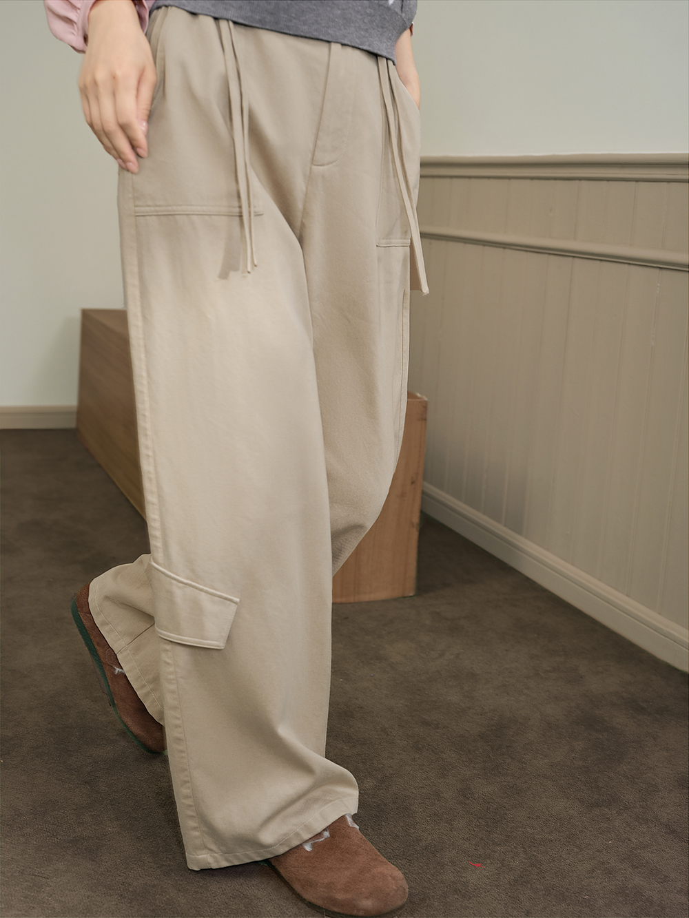 Ribbon Tie Straight Leg Pants