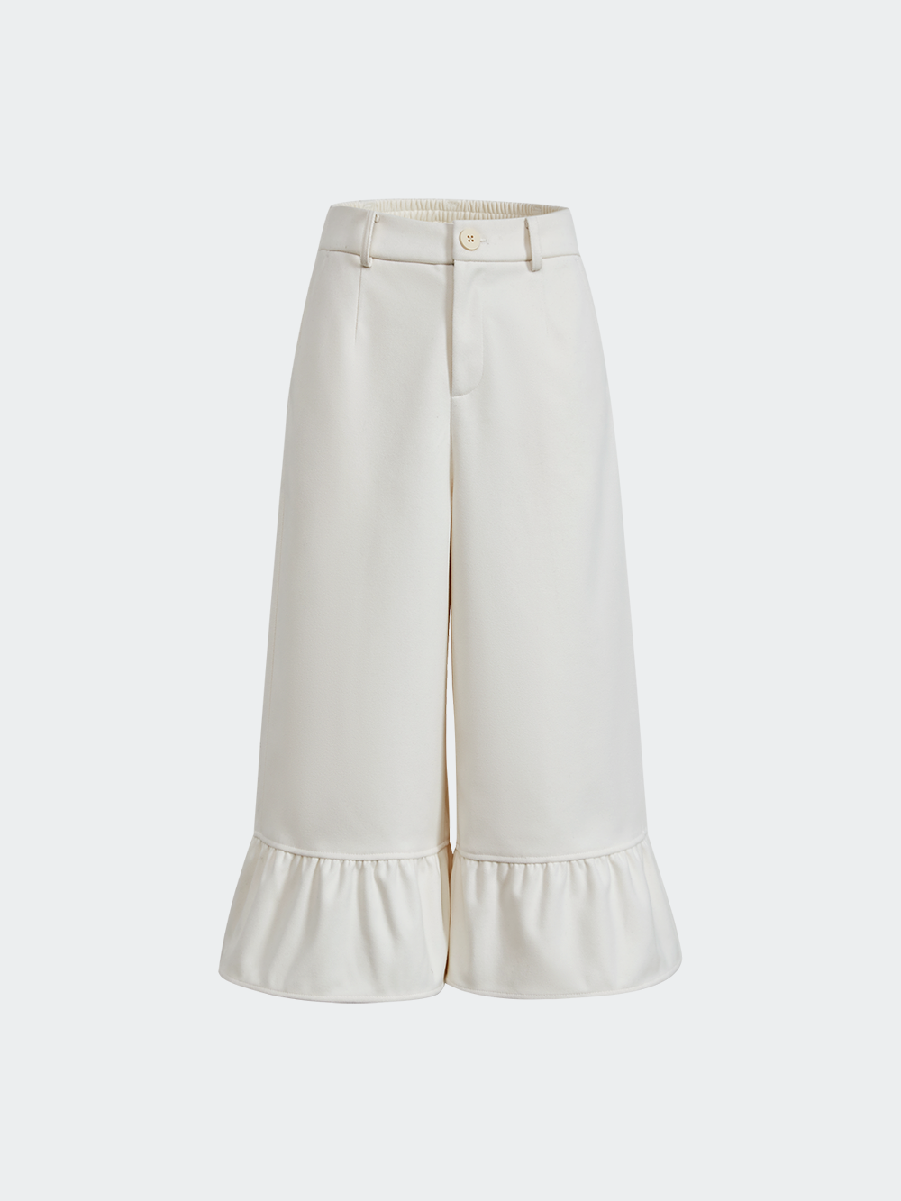Ruffle Hem Cropped Pants